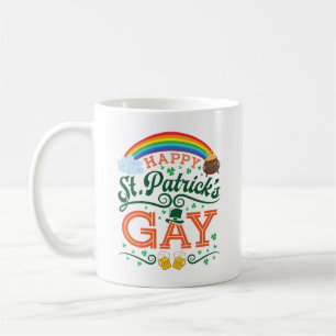 Caneca De Café Rua Feliz. Patricks Gay LGBTQ Orgulho Rainbow