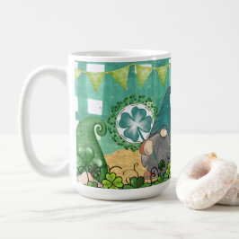 Caneca De Café Rua, Gnomo do Dia de Patrick e Design do Shamrock