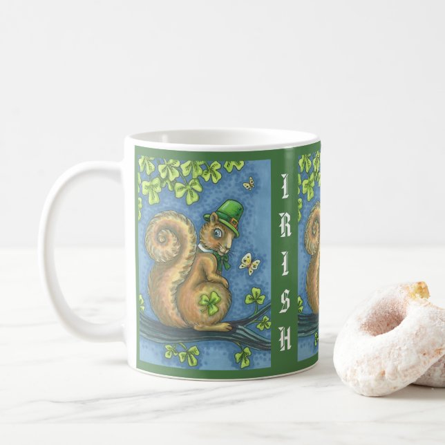 Caneca De Café RUA IRLANDESA SQUIRREL. PATRICK DAY MUG Classic (Com Donut)