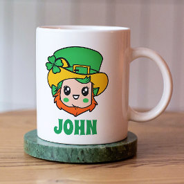Caneca De Café Rua, Leprechaun do Dia de Patrick, Nome Personaliz