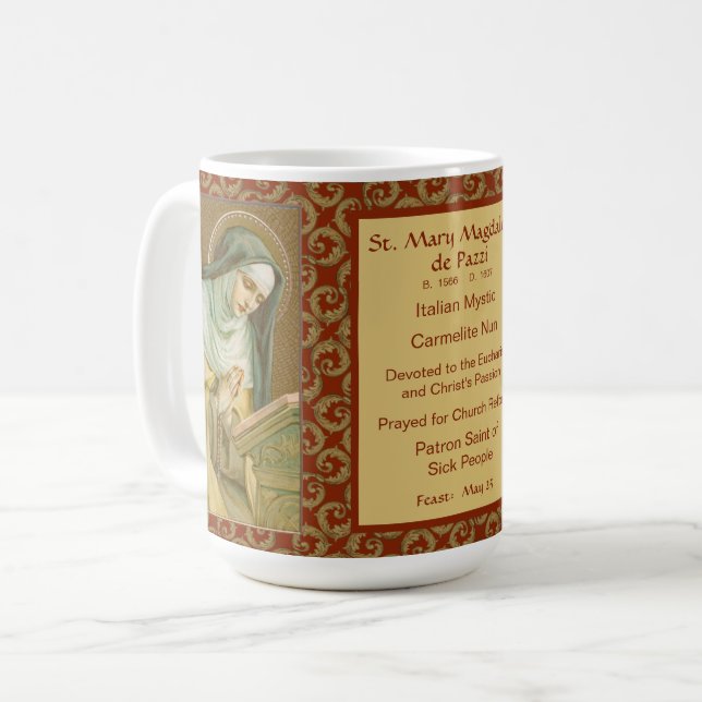 Caneca De Café Rua. Mary Magdalene de Pazzi (JM 45) (Frente Esquerda)