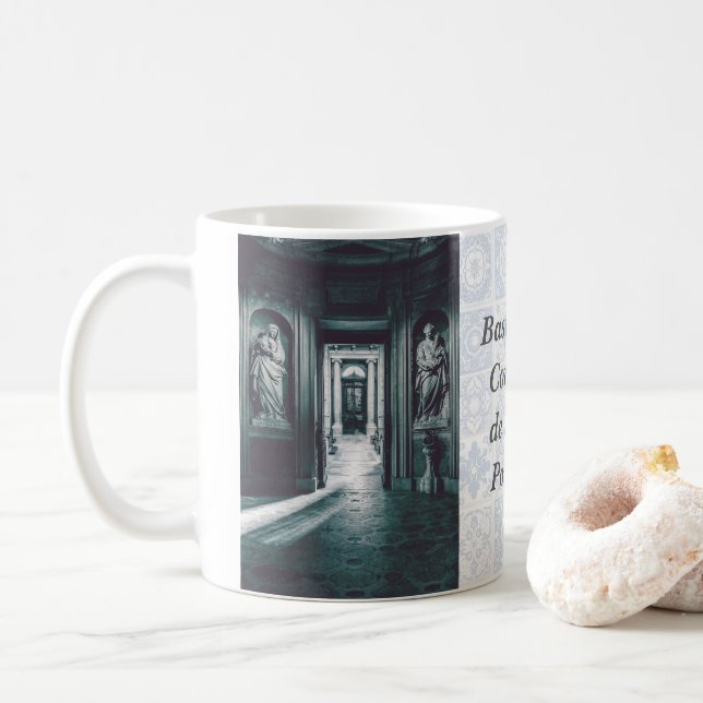 Caneca De Café Rua Mary Salome e Rua Barbara. estátuas italianas (Com Donut)