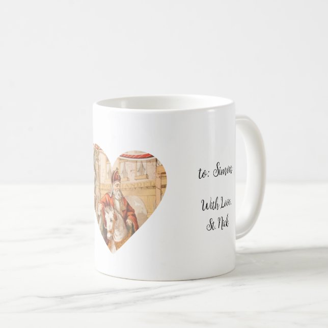 Caneca De Café Rua, Rua do Nicholas Heart Sinterklaas. (Frente Esquerda)
