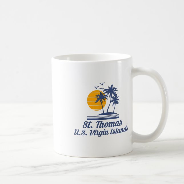Caneca De Café Rua santo Thomas Us Virgin Islands Caribe Praia (Direita)