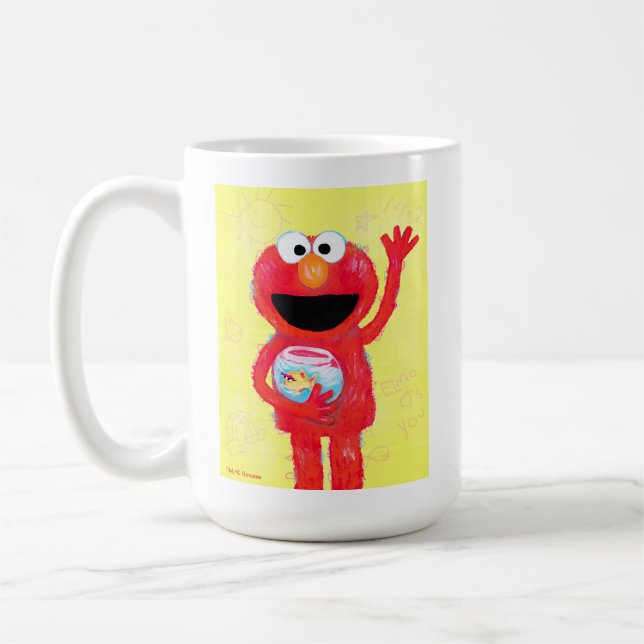 Caneca De Café Rua Sésamo | Elmo com Peixes Goldfish (Esquerda)