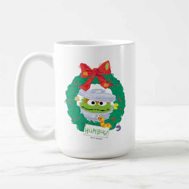 Caneca De Café Rua Sésamo | Oscar the Grouch Wreath (Esquerda)