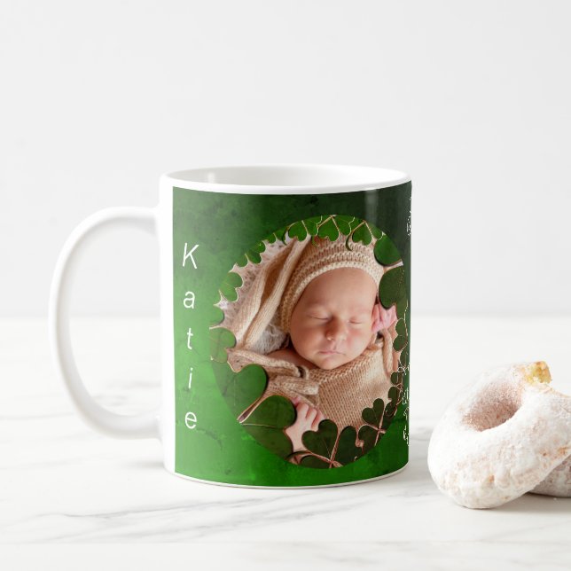 Caneca De Café Rua, Shamrock do Patrick +Photo Mug (Com Donut)