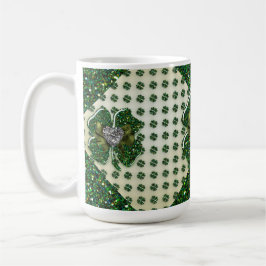 Caneca De Café Rua, Shamrock Sparkly do Patrick com o Coração