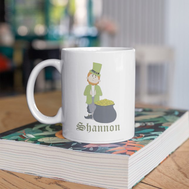 Caneca De Café Rua Simples e Bonita Leprechaun, Whimsical do Dia  (Criador carregado)