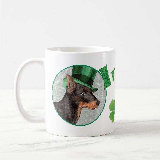 Caneca De Café Rua, Toy Manchester Terrier do dia de Patrick (Esquerda)