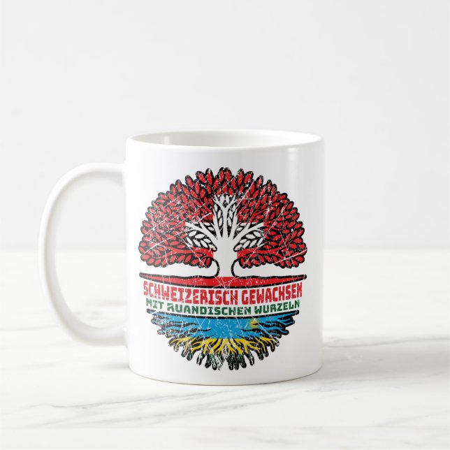 Caneca De Café Ruanda Ruandisch Schweizer Schweiz Baum Wurzel (Esquerda)
