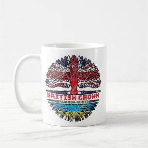 Caneca De Café Ruanda Rwandan British Tree Roots Flag