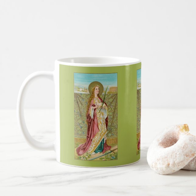 Caneca De Café Ruas. Agnes de Roma (BC 01) Café Mug 3 (Com Donut)
