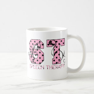 Caneca De Café ruas, bolinhas cor-de-rosa e preto