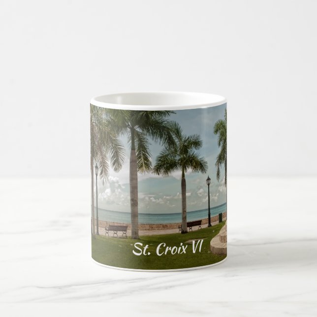 Caneca De Café Ruas. Croix Virgínia Islands Tropical Palms Beach (Centro)
