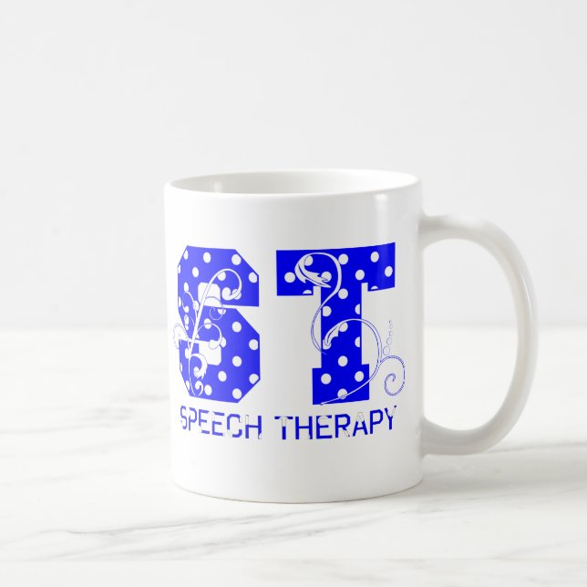 Caneca De Café ruas de bolinhas brancas e azuis (Direita)