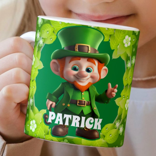 Caneca De Café ruas de Leprechaun 3D. Crianças Personalizadas do  (Criador carregado)