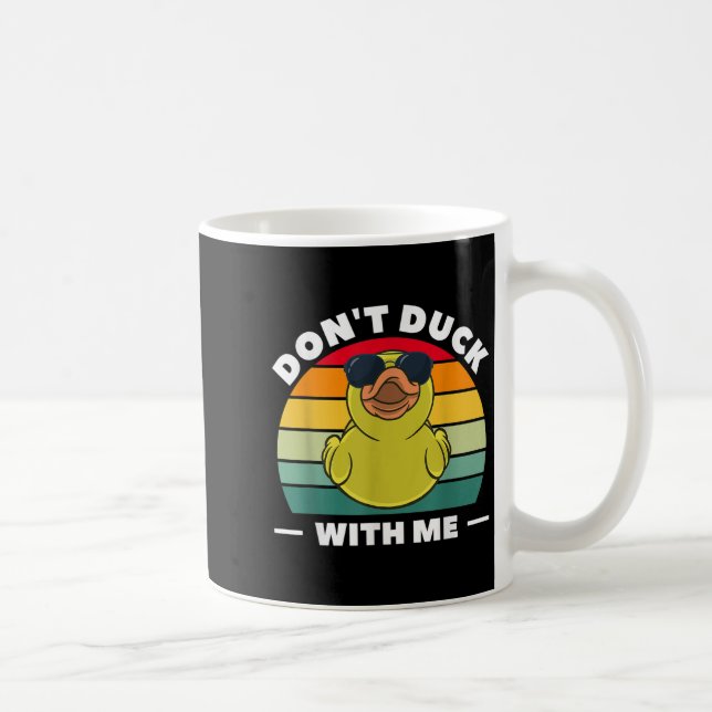 Caneca De Café Rubber Duck Funny Men Don't Duck With Me  (Direita)