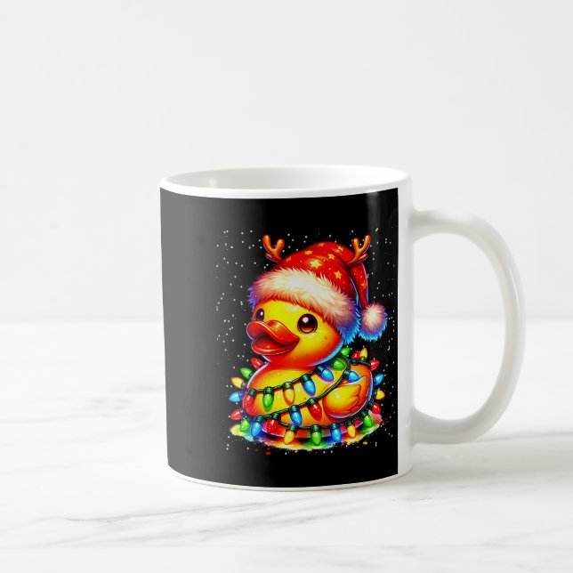Caneca De Café Rubber Duck Squad Christmas Light Reindeer Crew Xm (Direita)