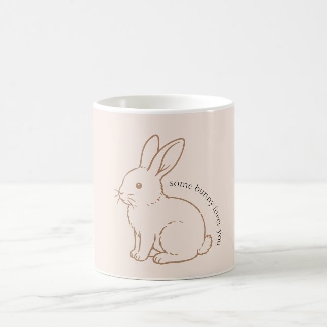 Caneca De Café Rubor Algum Coelhinho Ama Você Esboço (Centro)