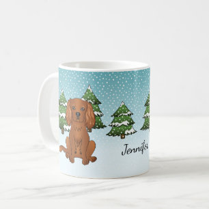Caneca De Café Ruby Cavalier King Charles Spaniel No Inverno