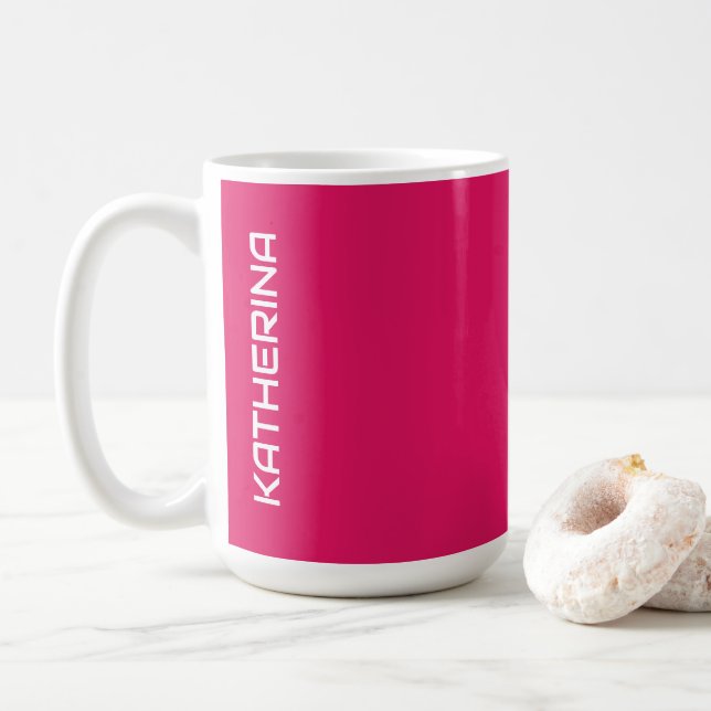 Caneca De Café Ruby Solid Color | Personalizado Clássico (Com Donut)