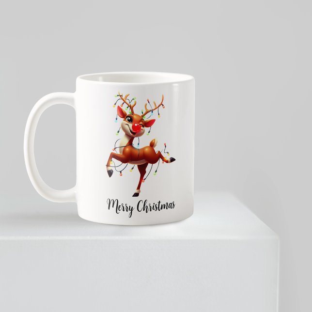 Caneca De Café Rudolph O Nariz Vermelho Natal (Criador carregado)