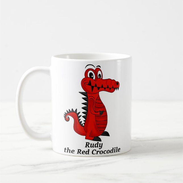 Caneca De Café Rudy, o Crocodilo Vermelho (Esquerda)