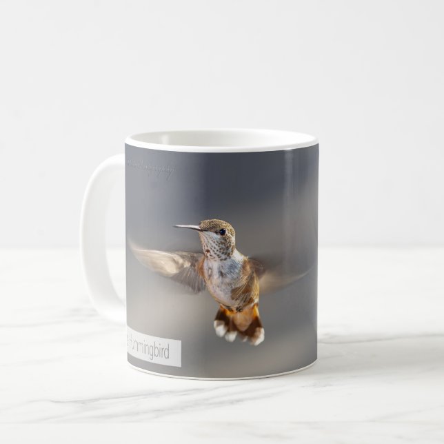 Caneca De Café Rufous Hummingbird Psalm 115:13 KJV (Frente Esquerda)