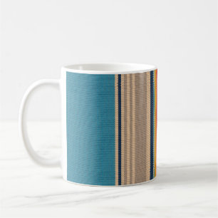 Caneca De Café Rug Mexicano: Stripes Coloridas Sem Olhos.