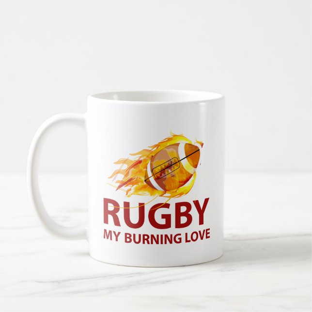 Caneca De Café Rugby My Burning Love Coffee Mug (Esquerda)