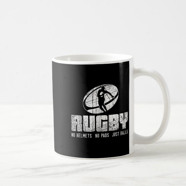 Caneca De Café Rugby No Helmet No Pads Just Shirt - Funny Rugby Q (Direita)