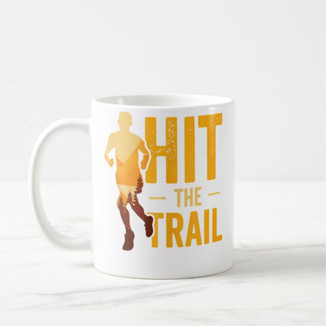 Caneca De Café Running In Woods Trail Running Runner Jogging Jogg (Esquerda)