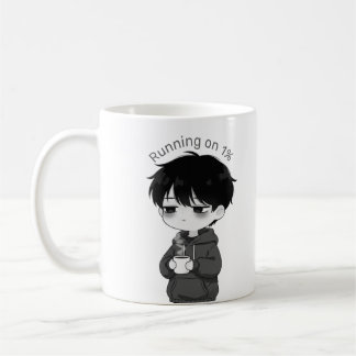 Caneca De Café Running on 1 Percent Relatable Chibi Coffee Illust