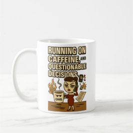 Caneca De Café Running on Caffeine & Chaos Mug
