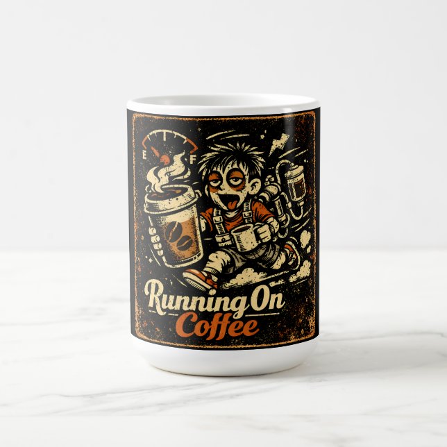Caneca De Café Running On Coffee – Caffeinated Humor Survival (Centro)