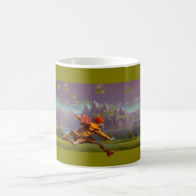 Caneca De Café Running with a flower (Centro)