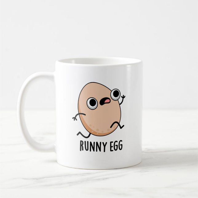 Caneca De Café Runny Egg Engraçado Executando Canhão De Ovo (Esquerda)