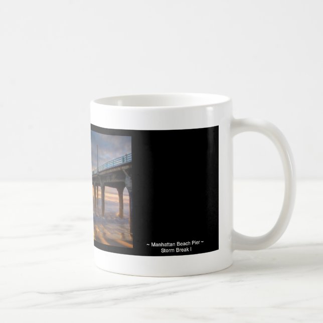 Caneca De Café Ruptura da tempestade mim cais de Manhattan Beach (Direita)