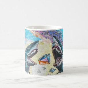 Caneca De Café Ruptura de tubarão-chomp para gemas brilhantes