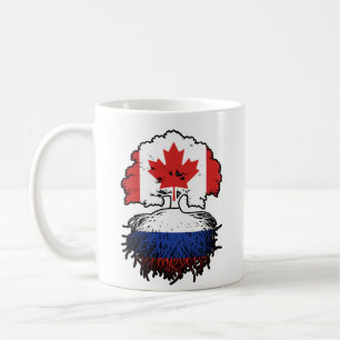Caneca De Café Rússia Canadá Russo Canadá Árvore Bandeira