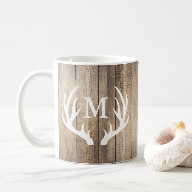 Caneca De Café Russo Barn Planadores de Madeira Farmhouse Deer An (Com Donut)