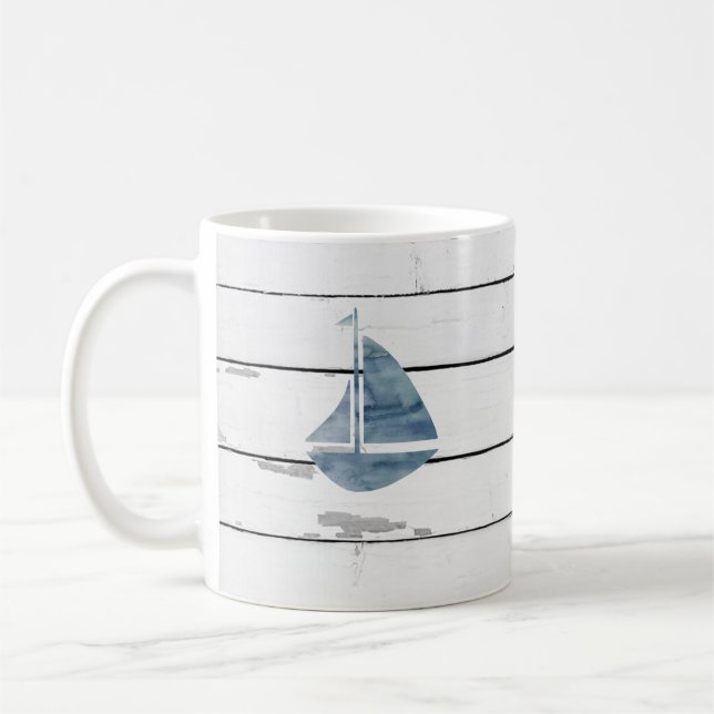 Caneca De Café Russo Náutico do Navio Azul (Esquerda)