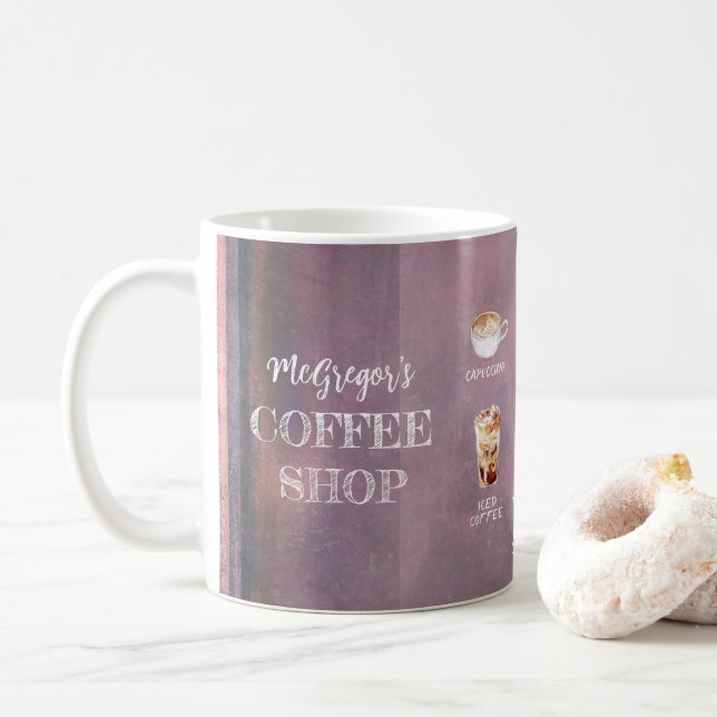 Caneca De Café Rustic Coffee Compra Family ou Business Purple (Com Donut)