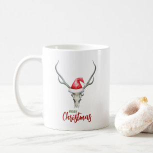 Caneca De Café Rustic Country Reindeer Skull Santa Hat Natal