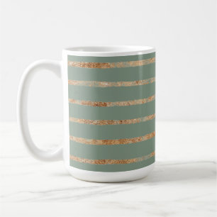 Caneca De Café Rustic Dourado Sage Green