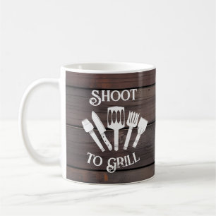 Caneca De Café Rustic Funny Cozinhar Gift Men-Shoot to Grill