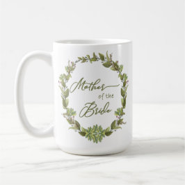 Caneca De Café Rustic Greenery Wreath Berries Mãe da Noiva