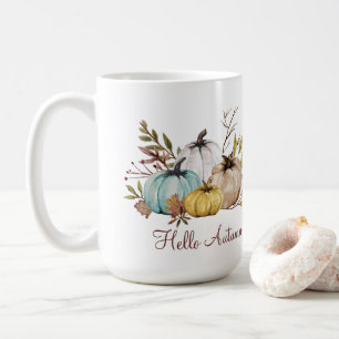 Caneca De Café Rustic Hello Autumn Pumpkins