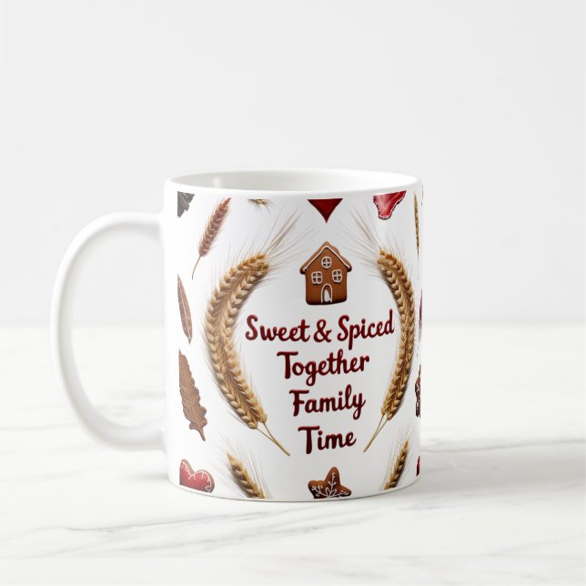 Caneca De Café Rustic Luxury Gingerbread Family Christmas Classic (Esquerda)